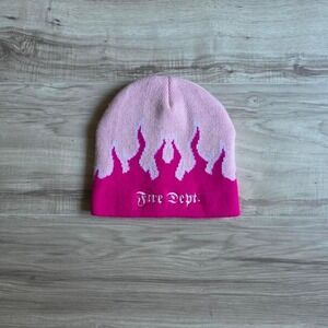 Street Wear Pink Flames Beanie